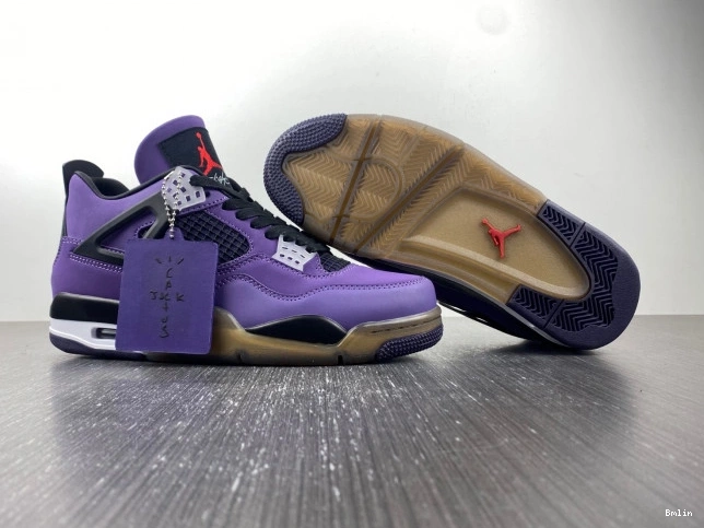 Bmlin Shoes 766296 Jordan (Friends Family) 4 and Purple Scott Travis LN4 Retro 0820